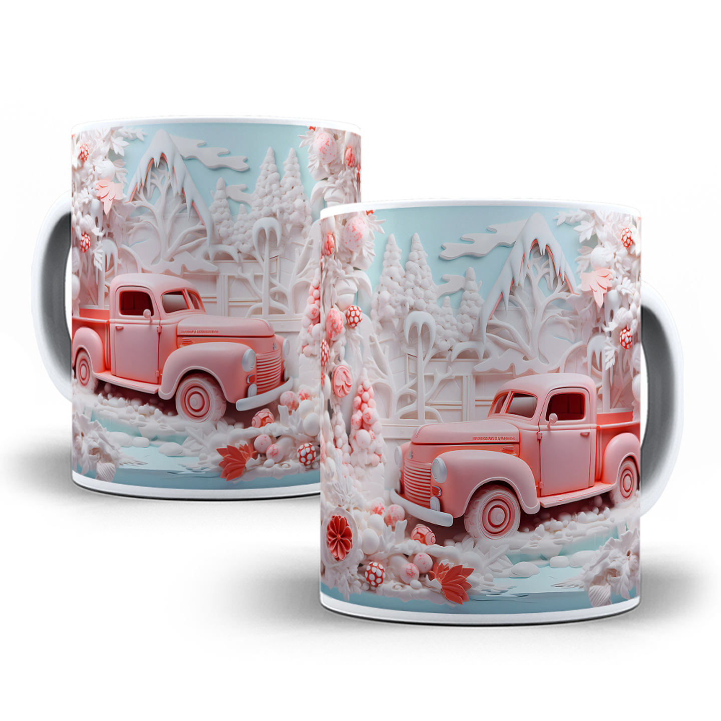 10 Artes para Caneca Carro Natalino 3d Arquivo em Jpg 7