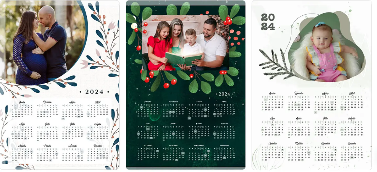 24 Artes para Calendários 2024 em Png 1