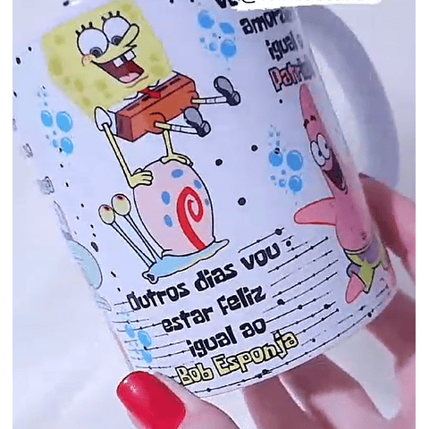 Arte Caneca Pra Viver comigo você tem que entender Bob Esponja Arquivo em Jpg