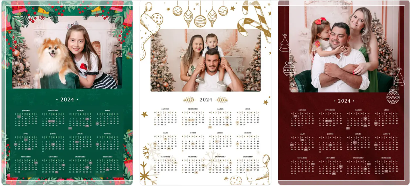 24 Artes para Calendários 2024 em Png 2