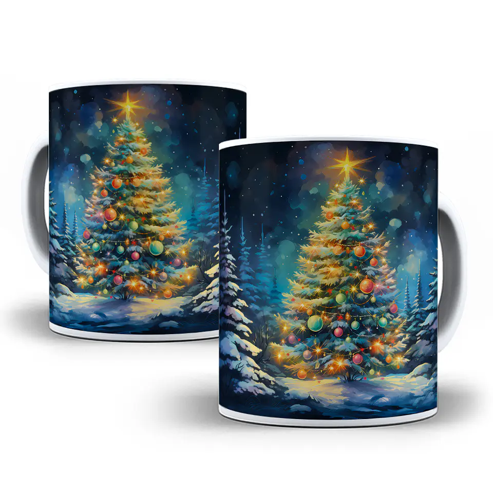 13 Artes para Caneca Arvores Natalino 3d Arquivo em Jpg   4