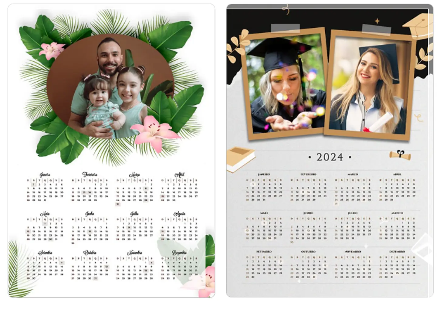 24 Artes para Calendários 2024 em Png 3