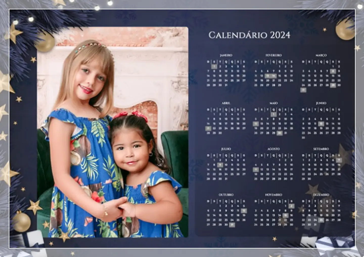 24 Artes para Calendários 2024 em Png 6