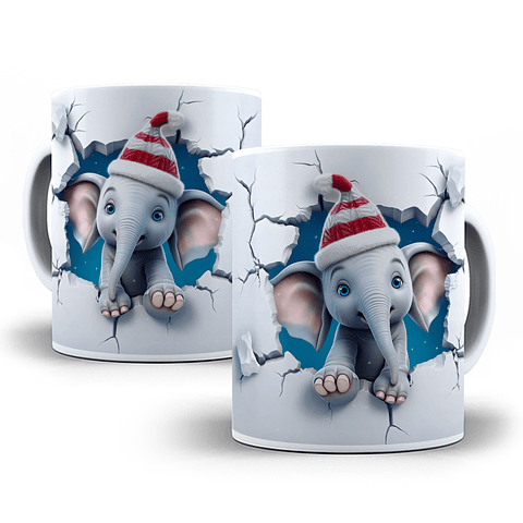 25 Artes para Caneca Animais Natalinos 3D Arquivo em Jpg