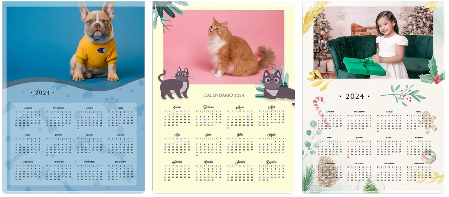 24 Artes para Calendários 2024 em Png 9