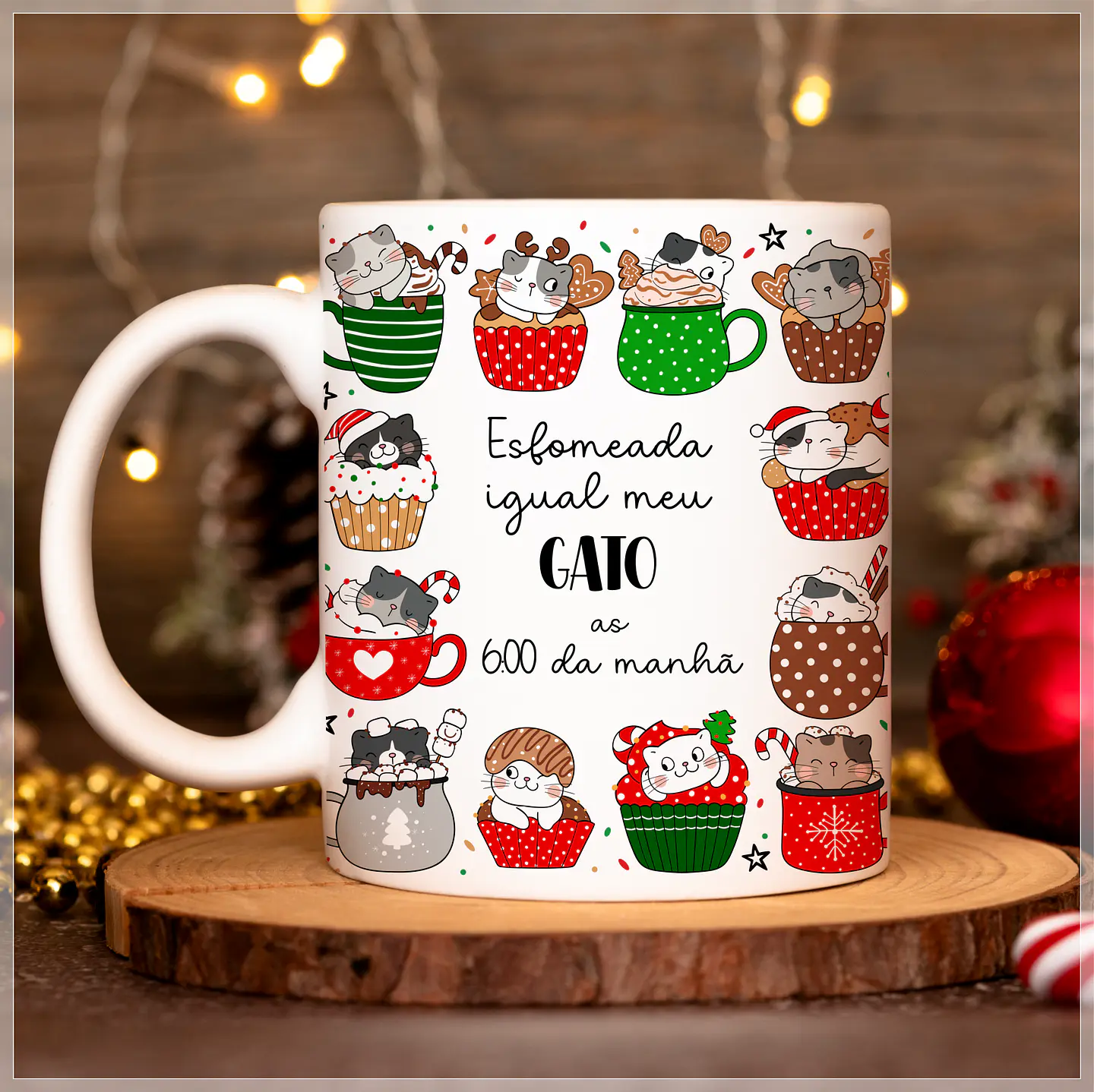 20 Artes para Caneca Gatinhos de Natal Arquivo em Jpg 6