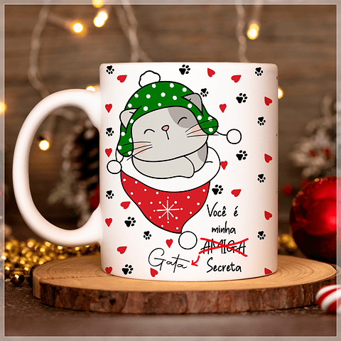 20 Artes para Caneca Gatinhos de Natal Arquivo em Jpg