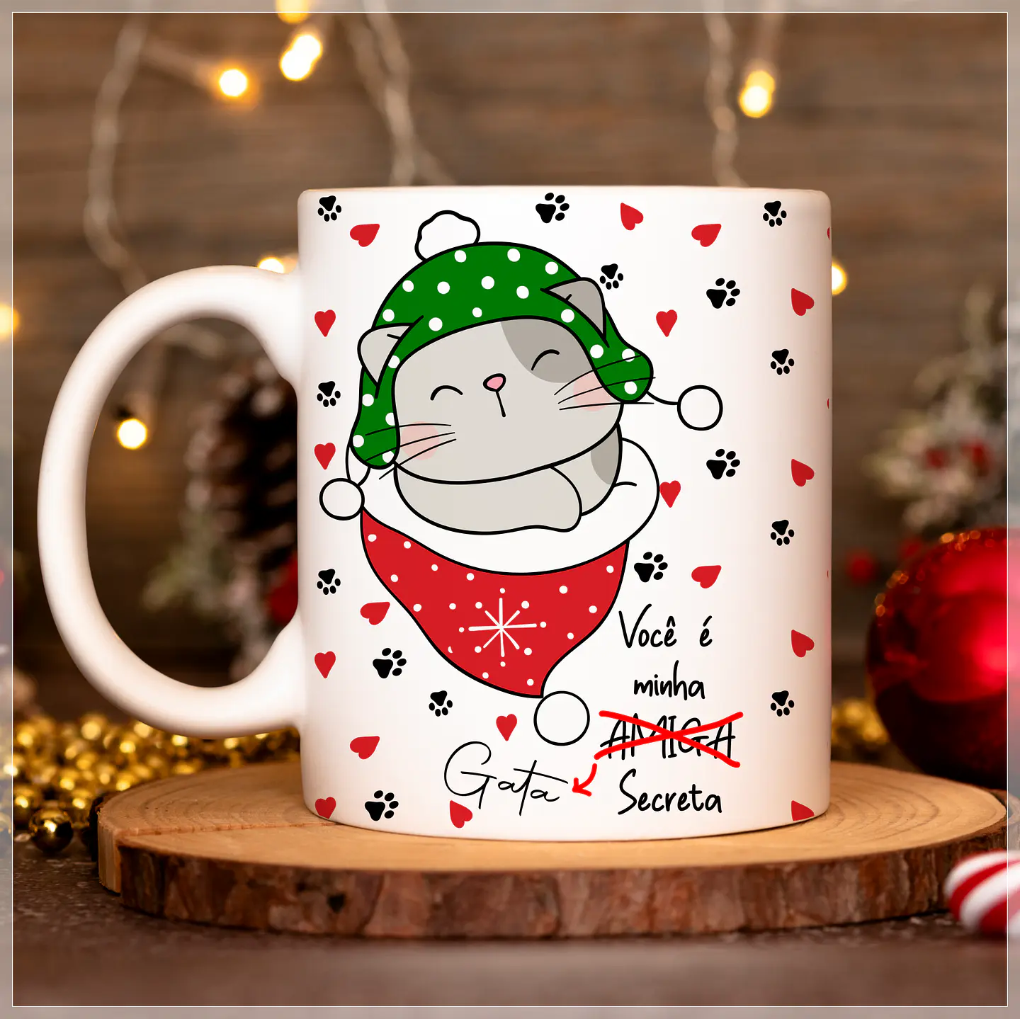 20 Artes para Caneca Gatinhos de Natal Arquivo em Jpg 7
