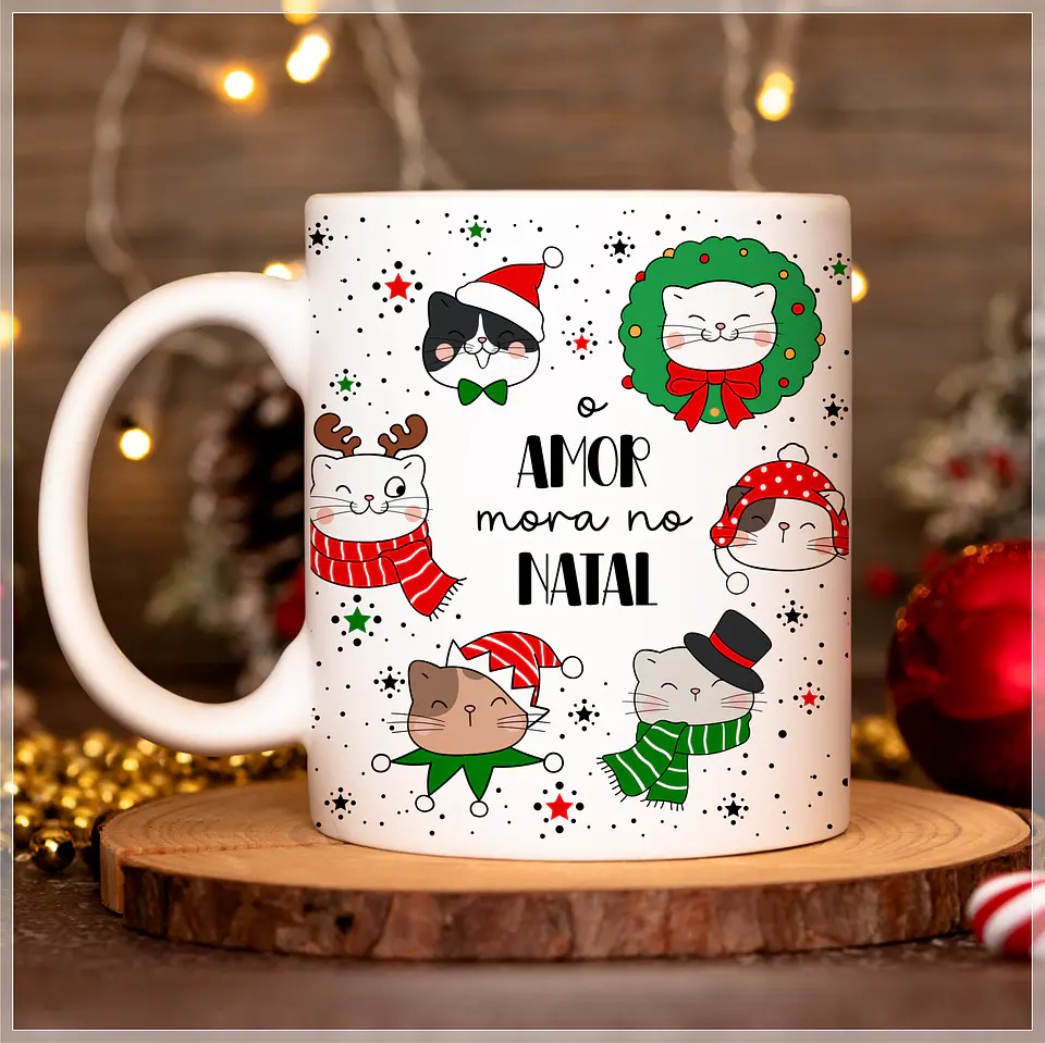 20 Artes para Caneca Gatinhos de Natal Arquivo em Jpg 8