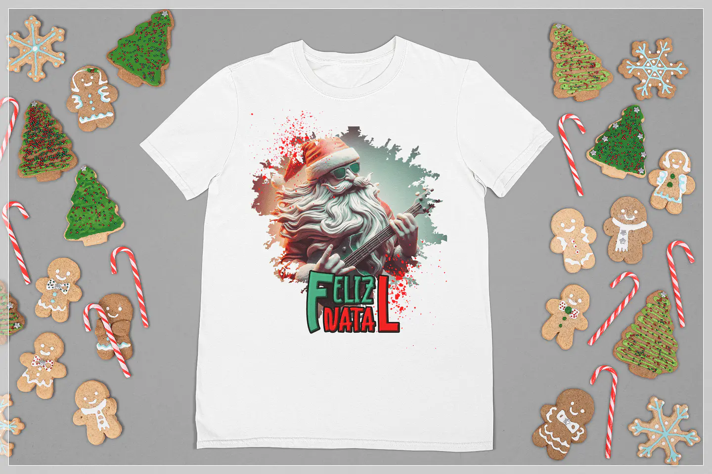10 Artes para Camisa de Papai Noel do Rock Arquivo em CorelDraw 3