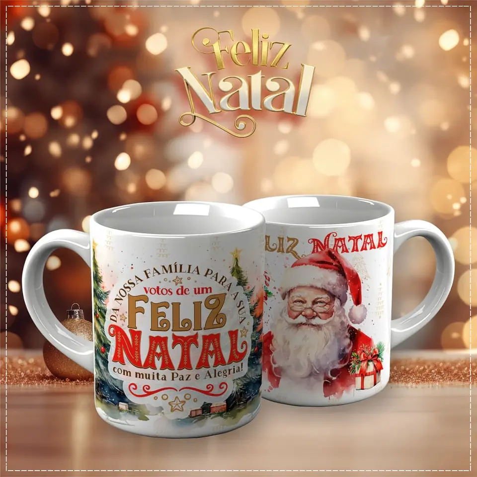 15 Artes para Caneca Papai Noel Arquivo em CorelDraw  2