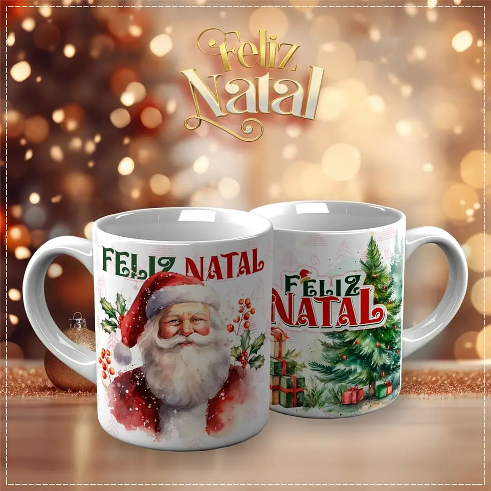 15 Artes para Caneca Papai Noel Arquivo em CorelDraw  1