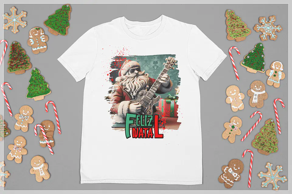 10 Artes para Camisa de Papai Noel do Rock Arquivo em CorelDraw 6
