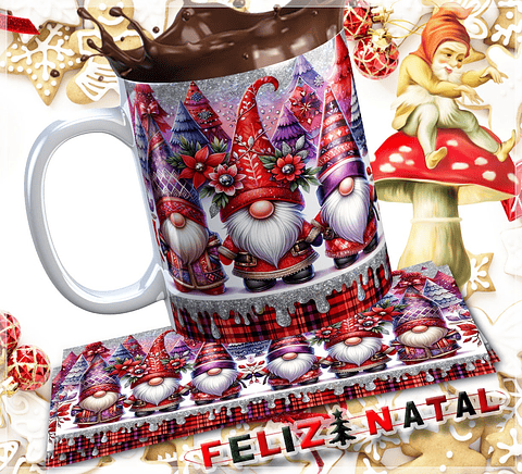 30 Artes para Caneca e Almofada Gnomos Arquivo em Jpg 