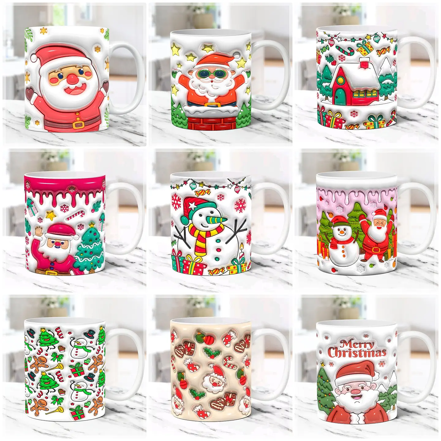 31 Artes para Caneca Natal Inflados 3D Arquivo em Jpg  1