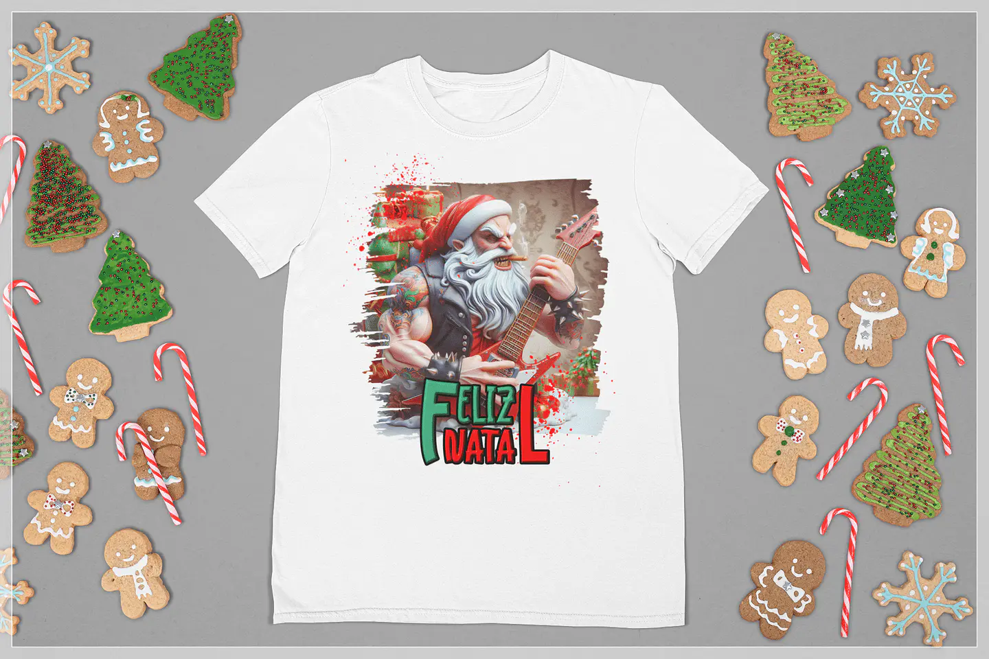 10 Artes para Camisa de Papai Noel do Rock Arquivo em CorelDraw 7
