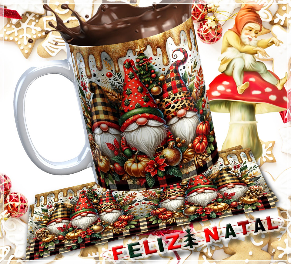 30 Artes para Caneca e Almofada Gnomos Arquivo em Jpg  3