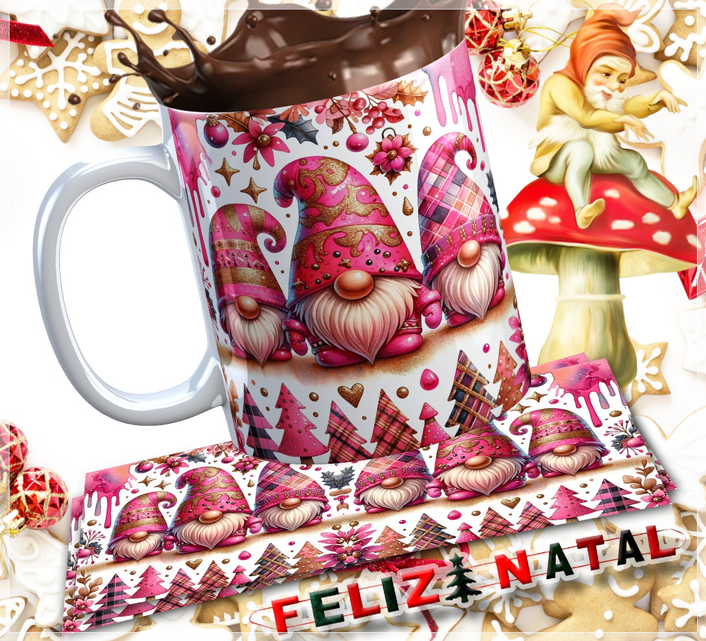 30 Artes para Caneca e Almofada Gnomos Arquivo em Jpg  4