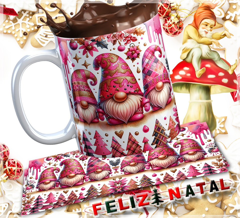 30 Artes para Caneca e Almofada Gnomos Arquivo em Jpg  4