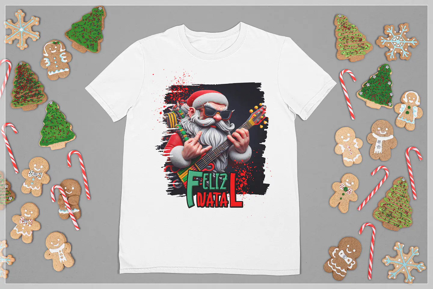 10 Artes para Camisa de Papai Noel do Rock Arquivo em CorelDraw 9