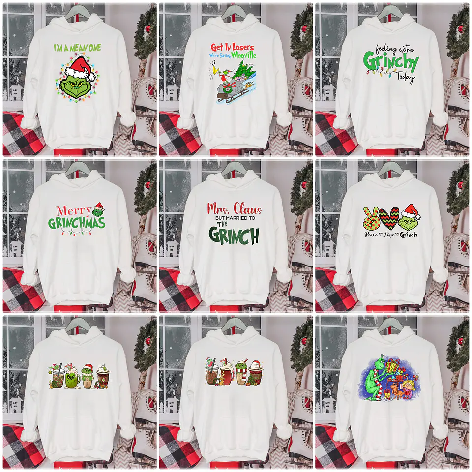 40 Artes para Camisa Grinch Natalino Arquivo em Jpg  1