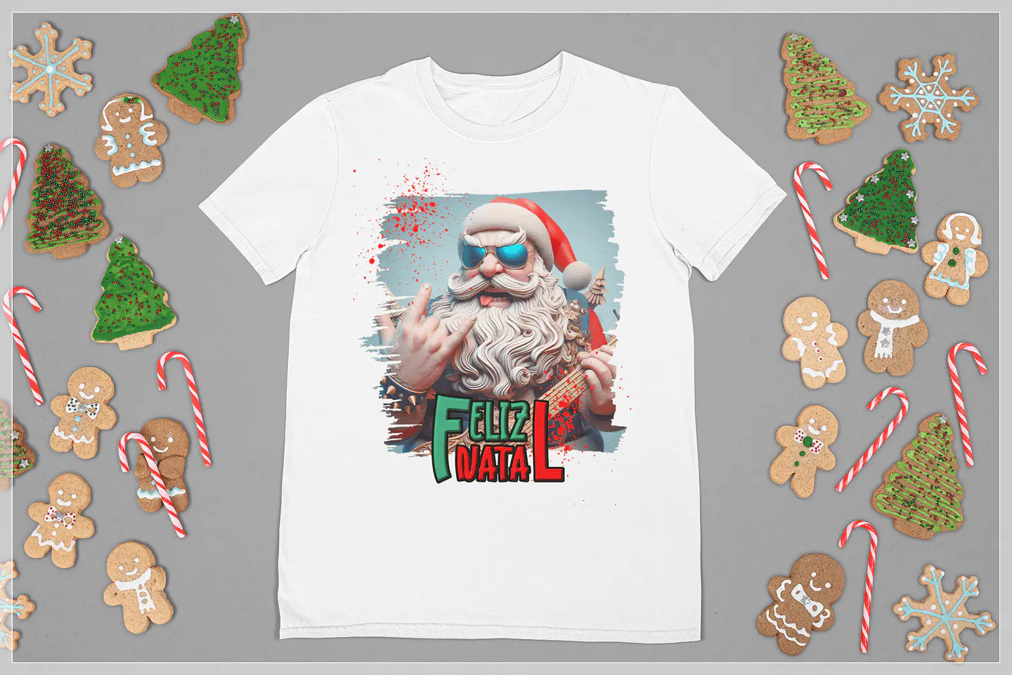 10 Artes para Camisa de Papai Noel do Rock Arquivo em CorelDraw 10