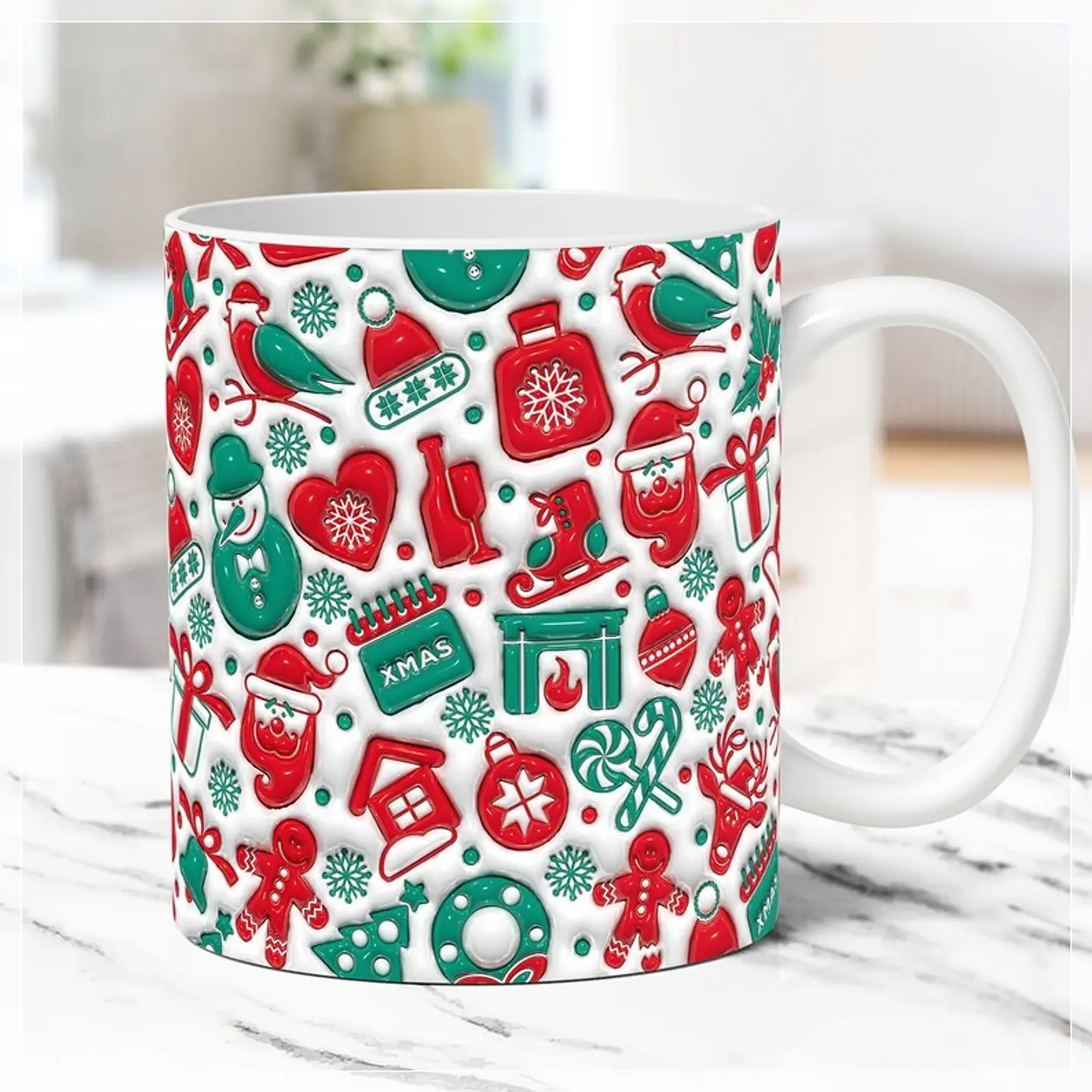 31 Artes para Caneca Natal Inflados 3D Arquivo em Jpg  9