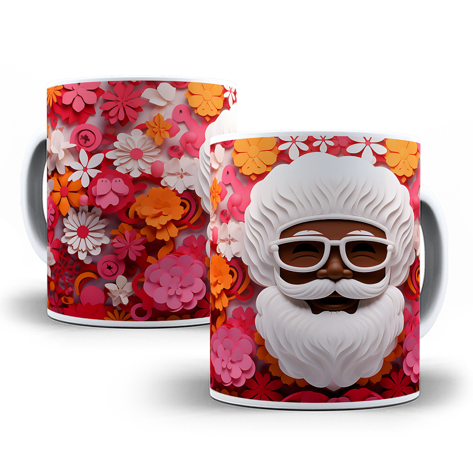 21 Artes para Caneca Papai Noel Afro Arquivo em Jpg 8