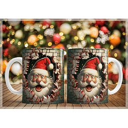 34 Artes para Caneca Natal Papai Noel 3D Arquivo em Jpg  