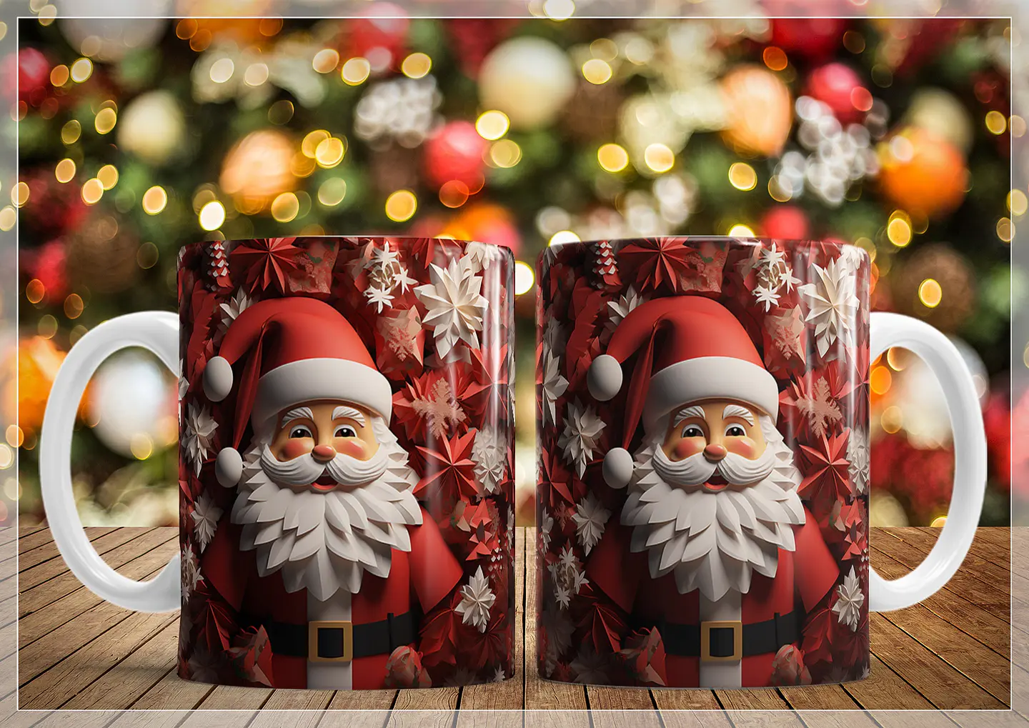 34 Artes para Caneca Natal Papai Noel 3D Arquivo em Jpg   8