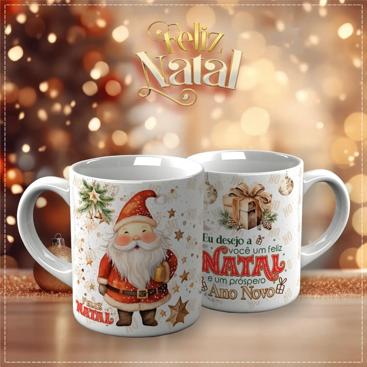15 Artes para Caneca Papai Noel Arquivo em CorelDraw  14