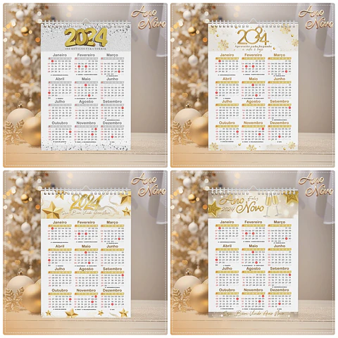 Arquivo Calendários de Ano Novo 2024 em CorelDraw