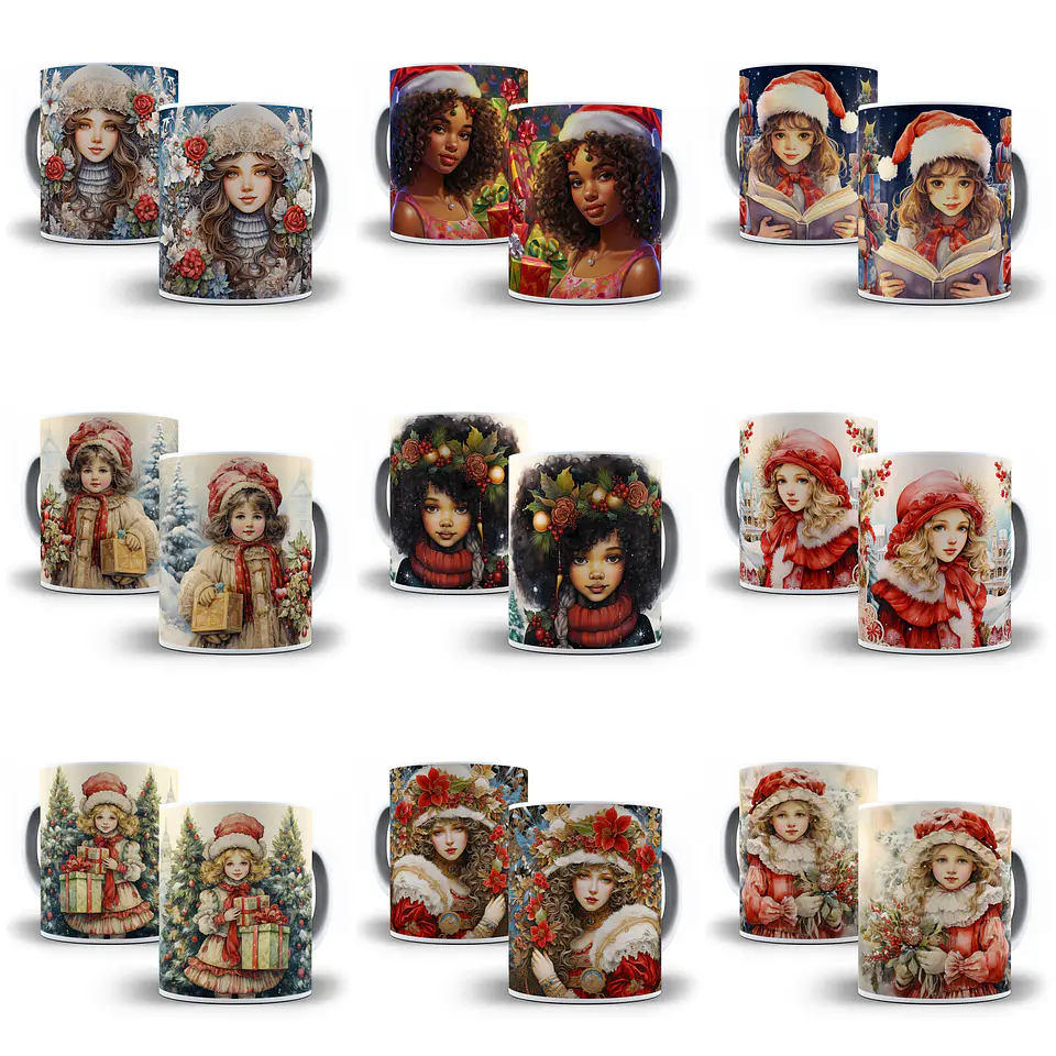 17 Artes para Caneca Meninas 3d  Arquivo em Jpg  2