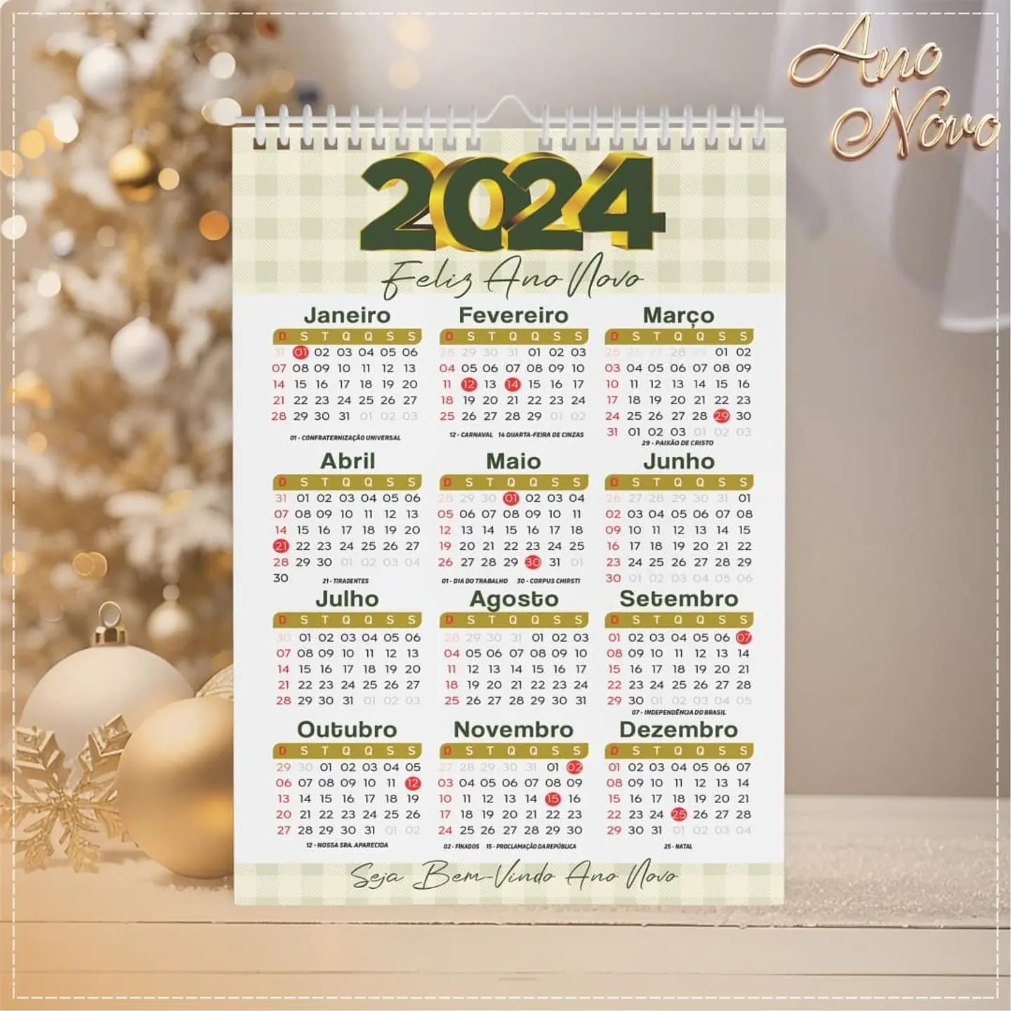 Arquivo Calendários de Ano Novo 2024 em CorelDraw 4