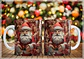 34 Artes para Caneca Natal Papai Noel 3D Arquivo em Jpg   - Thumbnail 12