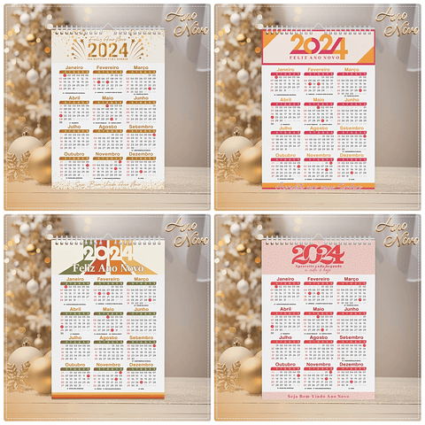 Arquivo Calendários de Ano Novo 2024 em CorelDraw