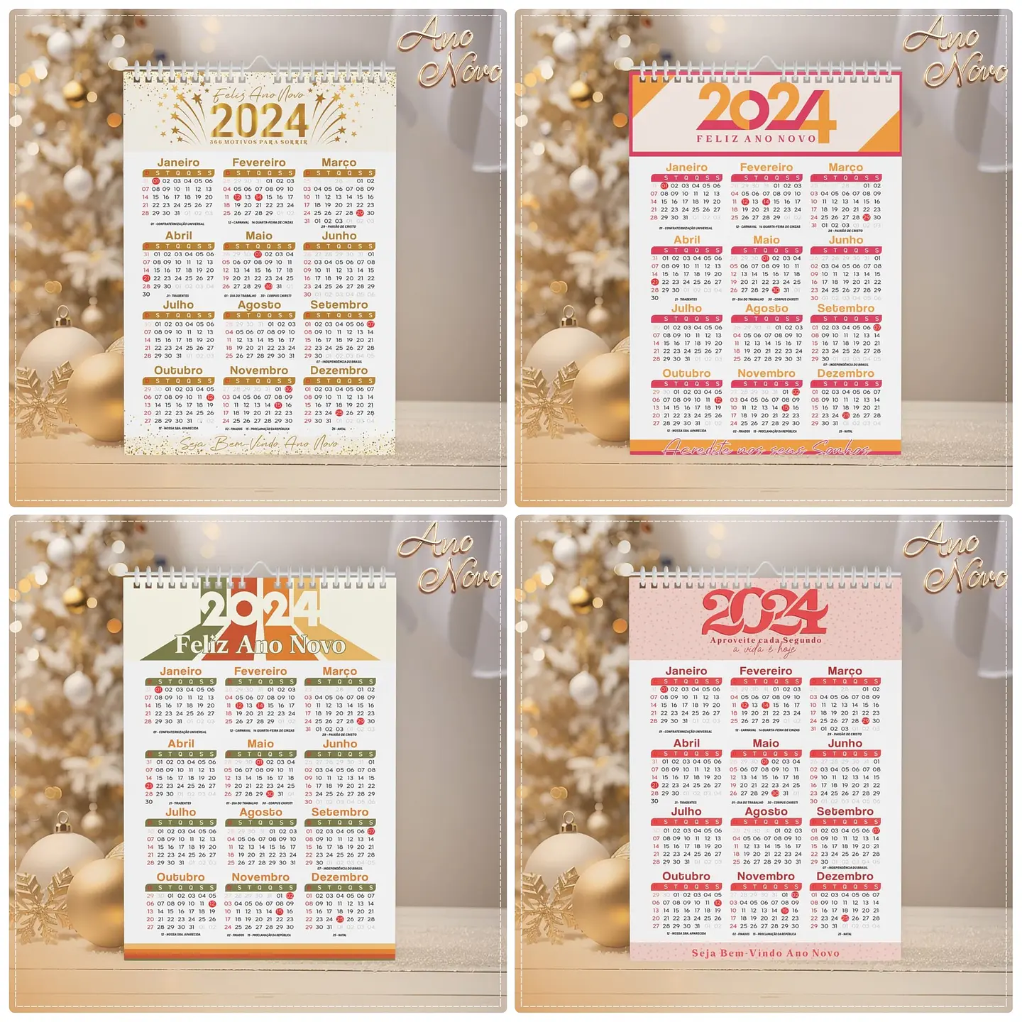 Arquivo Calendários de Ano Novo 2024 em CorelDraw 6