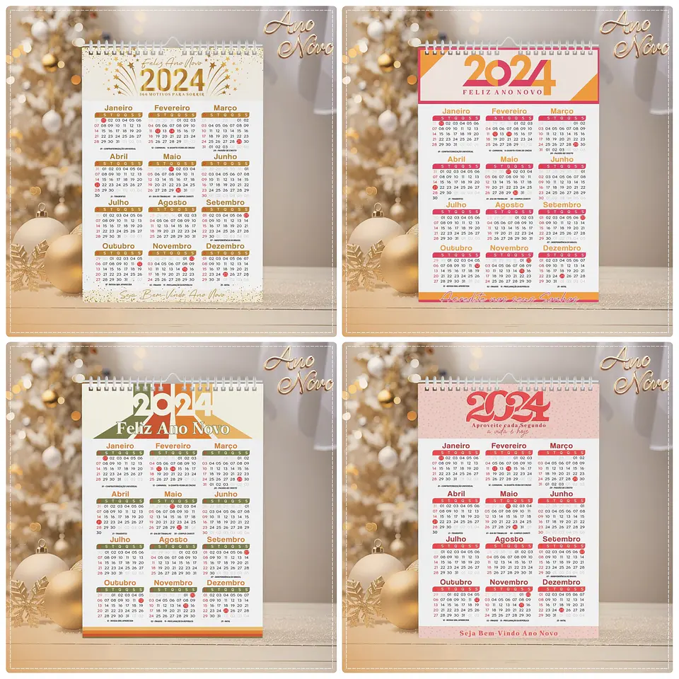 Arquivo Calendários de Ano Novo 2024 em CorelDraw 6