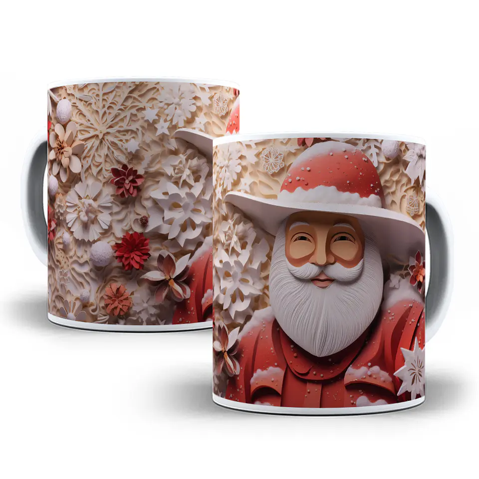 42 Artes para Caneca Papai Noel 3d Arquivo em Jpg   10