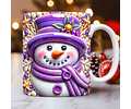 30 Artes para Caneca Bonecos de Neve Inflados 3D Arquivo em Jpg 