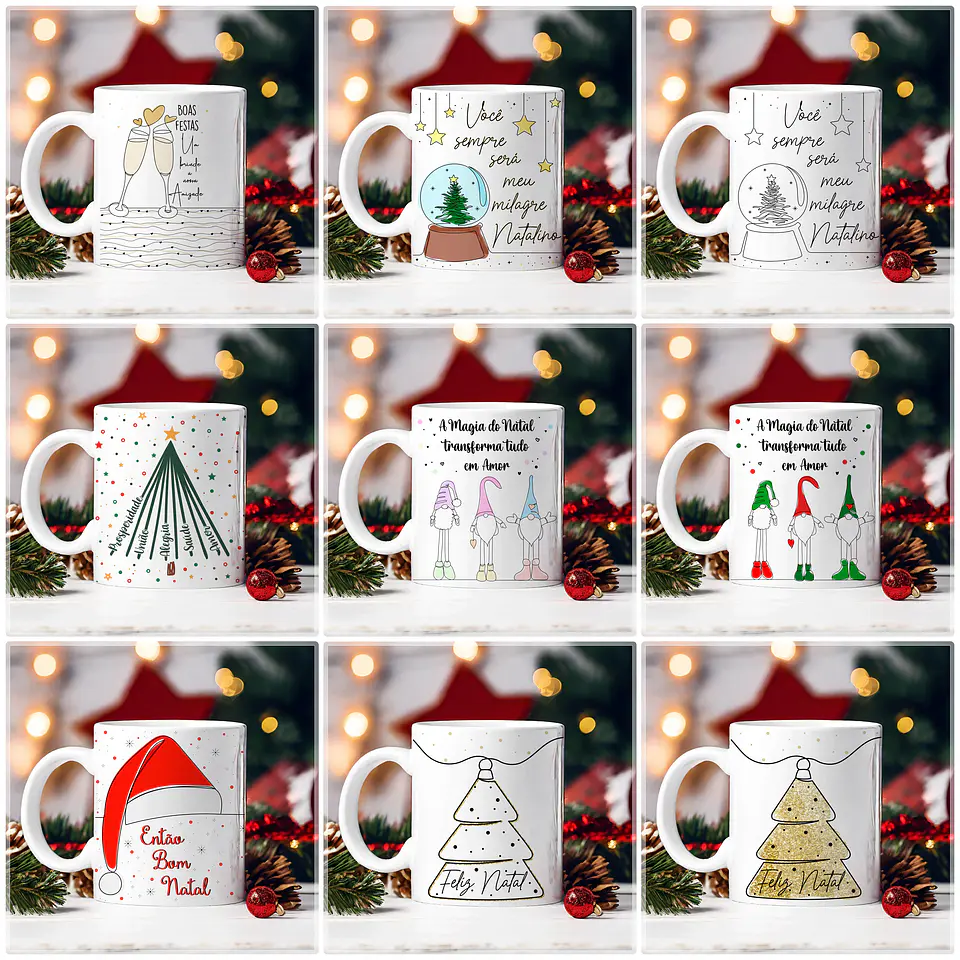 30 Artes para Caneca Natal em Linhas Arquivo em Jpg 4