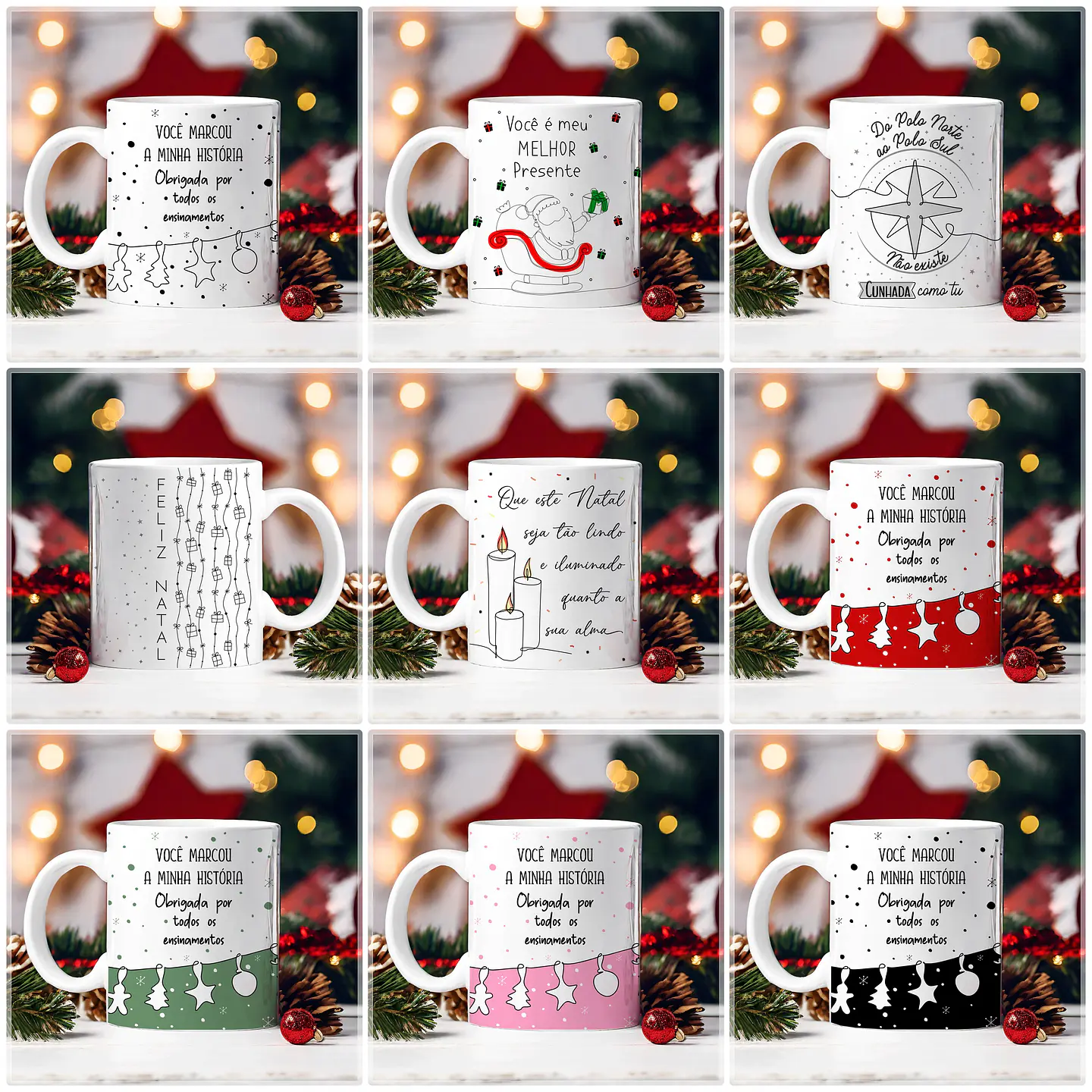 30 Artes para Caneca Natal em Linhas Arquivo em Jpg 6