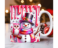 30 Artes para Caneca Bonecos de Neve Inflados 3D Arquivo em Jpg 