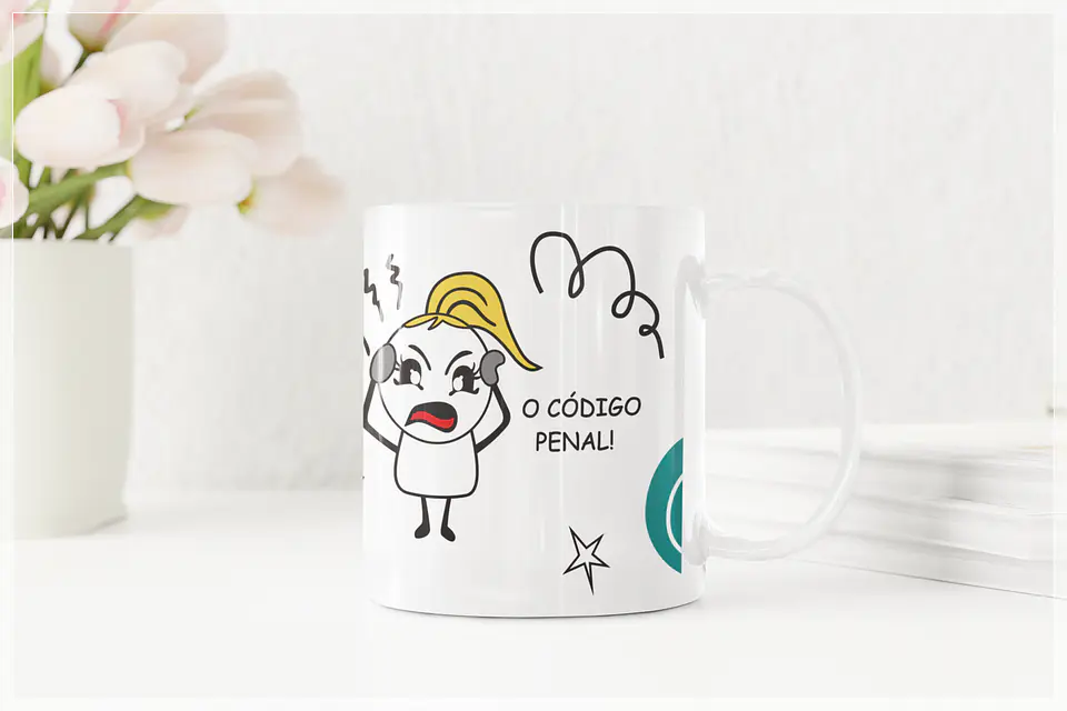 Arte Caneca Flork Ah Mas oque te Impede de ser você mesma? O código Penal Arquivo Png  2