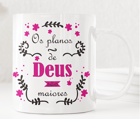 Arte Caneca Os Planos de Deus Gospel Arquivo em Corel Draw