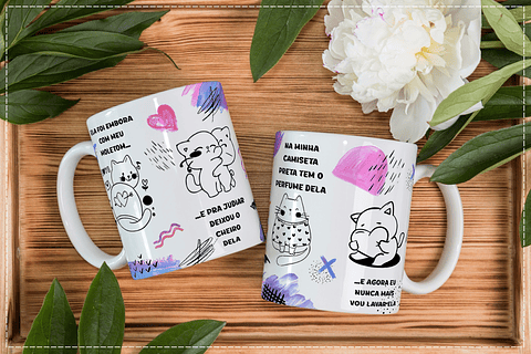 Arte Caneca Ele Foi Embora com Meu Moletom Arquivo em Corel Draw