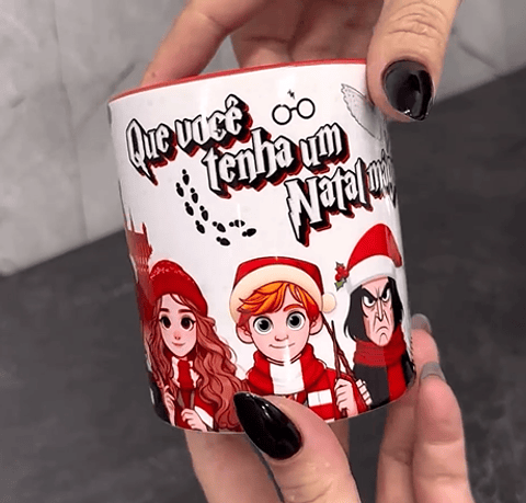 Arte Caneca Natal Harry Potter Arquivo em Jpg 