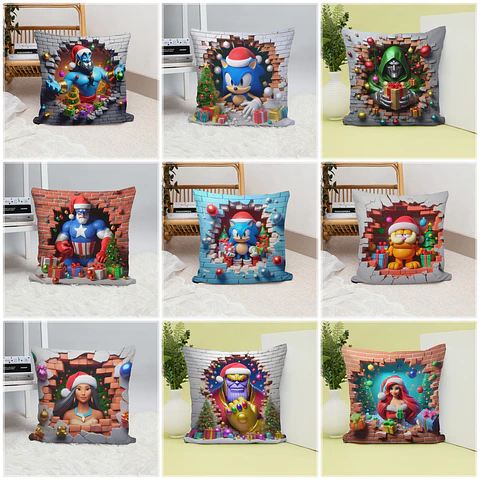 23 Artes para Almofada Personagens Natal Arquivo em Jpg