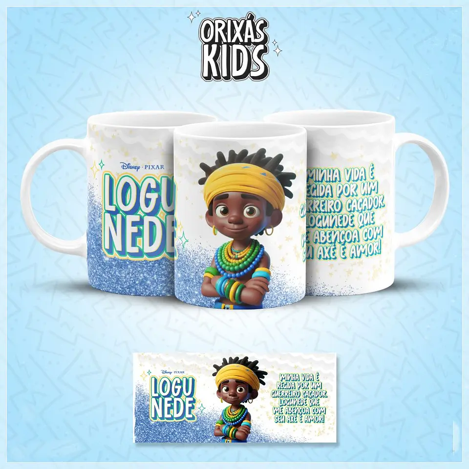 20 Artes para Caneca Orixás Kids Arquivo em Jpg 9