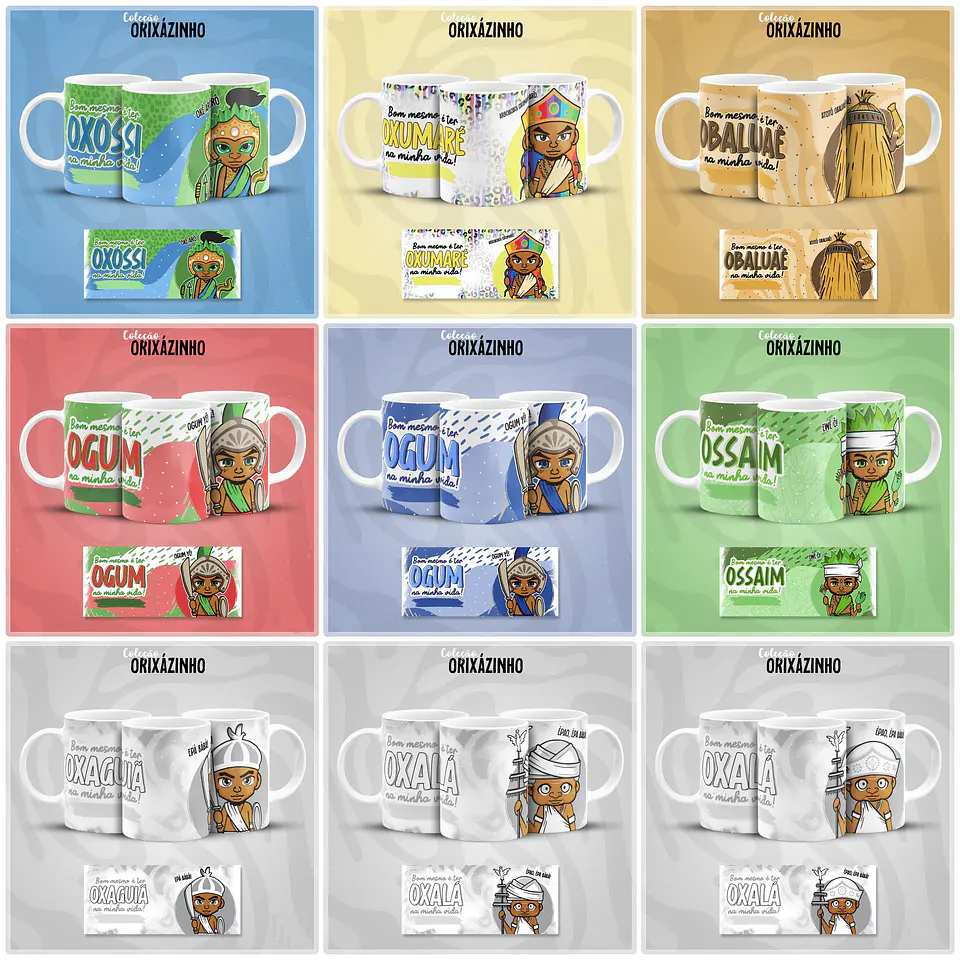 31 Artes para Caneca Orixás Cut Arquivo em Jpg  1